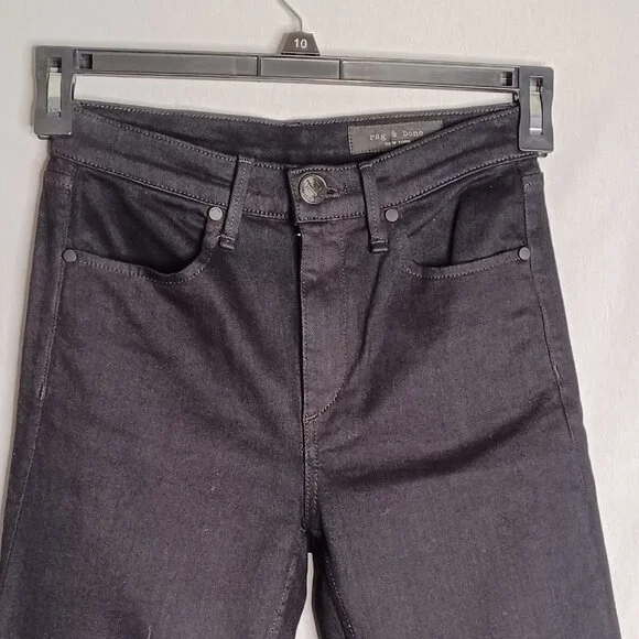 Rag & Bone Jeans Womens Junior 24 Black Slim Straight Leg Denim Y2K Kpop - Picture 4 of 6